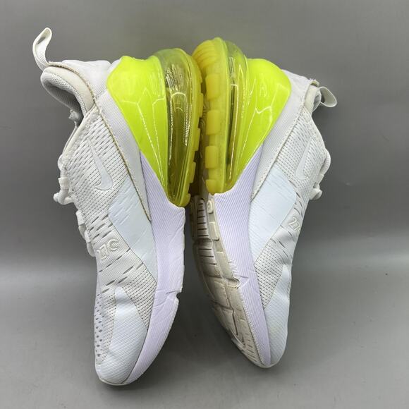 Nike Air Max 270 Running Shoes Women Size 7 White Volt Green Comfort Sneakers - Picture 6 of 9
